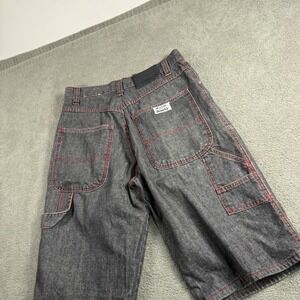 Iceberg Jeans Mens 34 Vintage Carpenter Denim Shorts Red Contrast Stitch Italy